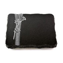 Grabplatte Indisch Black Strikt Rose 9 (Alu)