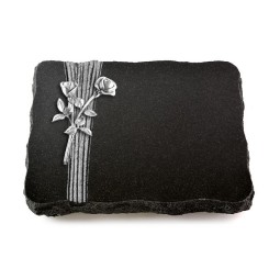 Grabplatte Indisch Black Strikt Rose 10 (Alu)