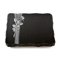 Grabplatte Indisch Black Strikt Rose 13 (Alu)