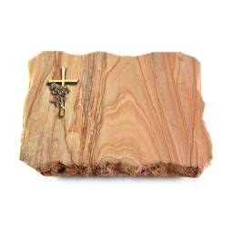 Grabplatte Rainbow/Pure Kreuz/Rose (Bronze)