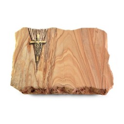 Grabplatte Rainbow/Delta Kreuz/Ähren (Bronze)