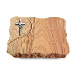 Grabplatte Rainbow/Folio Kreuz/Ähren (Alu)