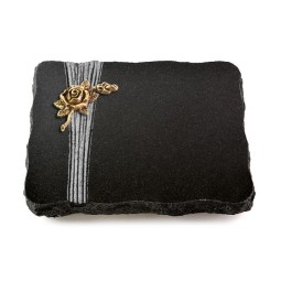 Grabplatte Indisch Black Strikt Rose 1 (Bronze)