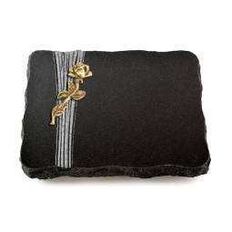 Grabplatte Indisch Black Strikt Rose 7 (Bronze)