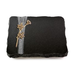 Grabplatte Indisch Black Strikt Rose 9 (Bronze)