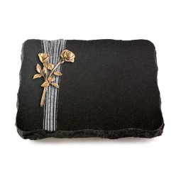 Grabplatte Indisch Black Strikt Rose 10 (Bronze)