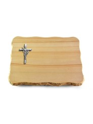 Grabplatte Woodland/Pure Kreuz/Ähren (Alu)