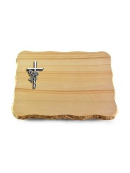 Grabplatte Woodland/Pure Kreuz/Rose (Alu)