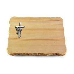 Grabplatte Woodland/Pure Kreuz/Rose (Alu)