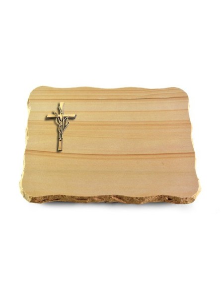 Grabplatte Woodland/Pure Kreuz/Ähren (Bronze)