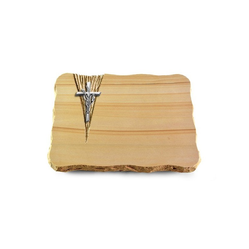 Grabplatte Woodland/Delta Kreuz/Ähren (Alu)