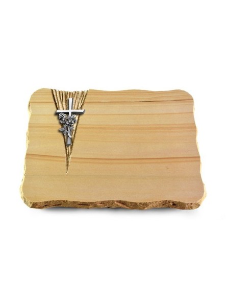 Grabplatte Woodland/Delta Kreuz/Rose (Alu)