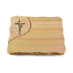 Grabplatte Woodland/Folio Kreuz/Ähren (Bronze)