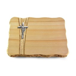 Grabplatte Woodland/Strikt Kreuz/Ähren (Alu)