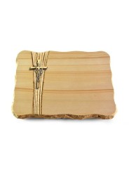 Grabplatte Woodland/Strikt Kreuz/Ähren (Bronze)