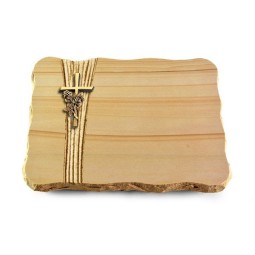 Grabplatte Woodland/Strikt Kreuz/Rose (Bronze)