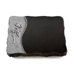 Grabplatte Indisch Black Wave Rose 2 (Alu)