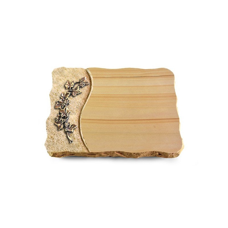 Grabplatte Woodland/Wave Efeu (Bronze)