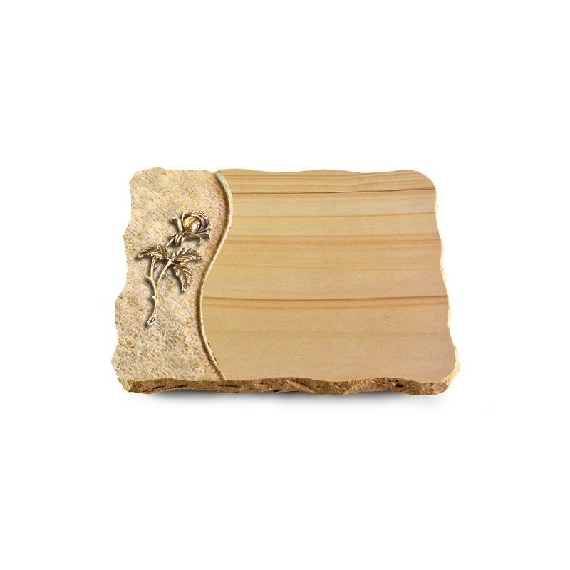 Grabplatte Woodland/Wave Rose 2 (Bronze)