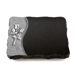 Grabplatte Indisch Black Wave Rose 11 (Alu)