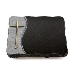 Grabplatte Indisch Black Wave Kreuz 2 (Bronze)