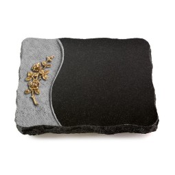 Grabplatte Indisch Black Wave Rose 5 (Bronze)