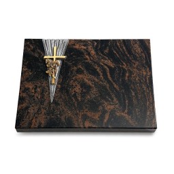 Grabtafel Aruba Delta Kreuz/Rose (Bronze)