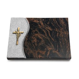 Grabtafel Aruba Wave Kreuz/Ähren (Bronze)