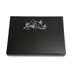 Grabtafel Indisch Black Pure Vögel