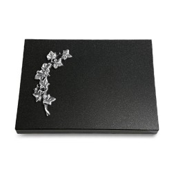 Grabtafel Indisch Black Pure Efeu (Alu)