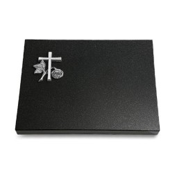 Grabtafel Indisch Black Pure Kreuz 1 (Alu)