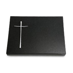 Grabtafel Indisch Black Pure Kreuz 2 (Alu)