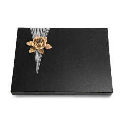 Grabtafel Indisch Black Delta Rose 4 (Bronze)
