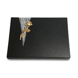 Grabtafel Indisch Black Delta Rose 7 (Bronze)