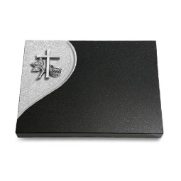 Grabtafel Indisch Black Folio Kreuz 1 (Alu)
