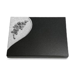 Grabtafel Indisch Black Folio Rose 5 (Alu)