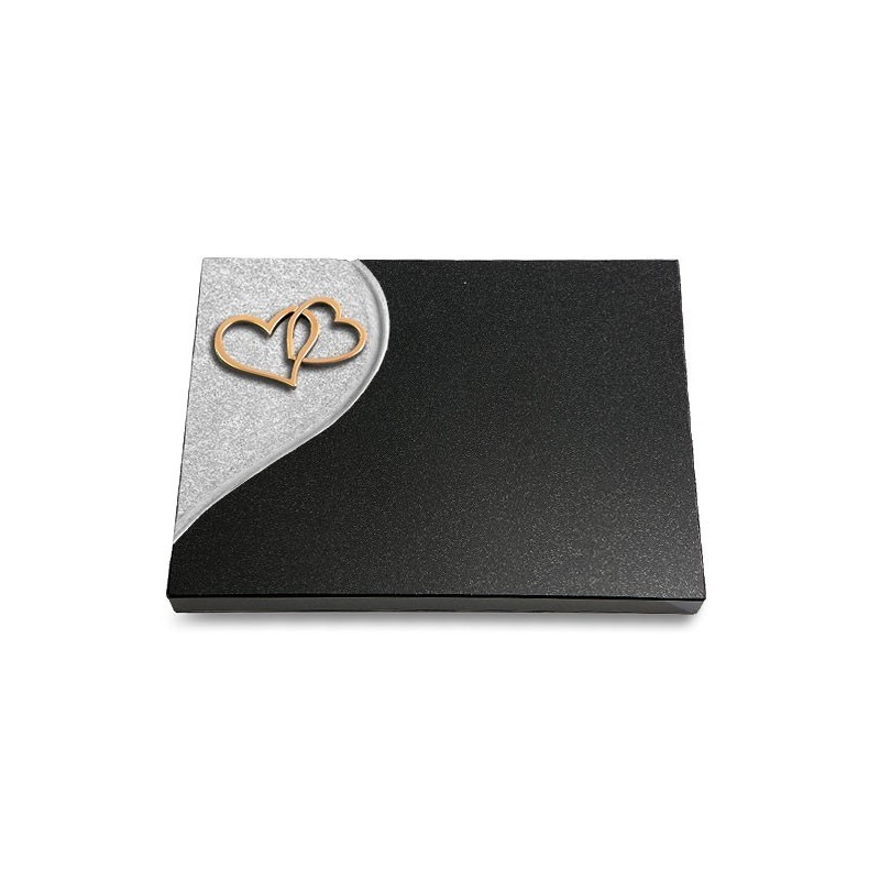 Grabtafel Indisch Black Folio Herzen (Bronze)