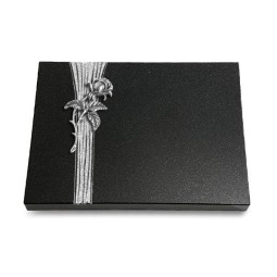 Grabtafel Indisch Black Strikt Rose 2 (Alu)