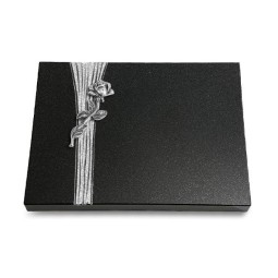 Grabtafel Indisch Black Strikt Rose 7 (Alu)