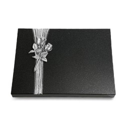 Grabtafel Indisch Black Strikt Rose 11 (Alu)