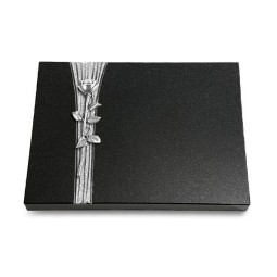 Grabtafel Indisch Black Strikt Rose 12 (Alu)