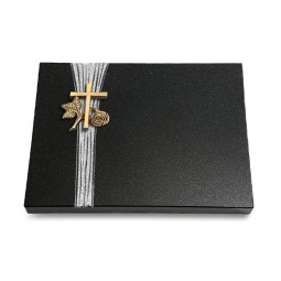 Grabtafel Indisch Black Strikt Kreuz 1 (Bronze)