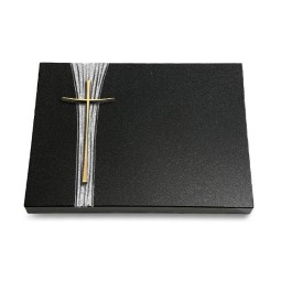 Grabtafel Indisch Black Strikt Kreuz 2 (Bronze)