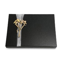 Grabtafel Indisch Black Strikt Lilie (Bronze)