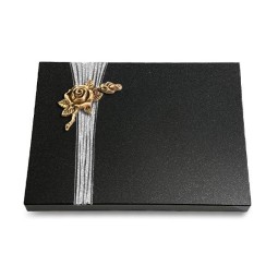 Grabtafel Indisch Black Strikt Rose 1 (Bronze)