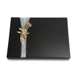 Grabtafel Indisch Black Strikt Rose 6 (Bronze)