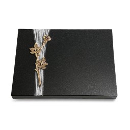 Grabtafel Indisch Black Strikt Rose 9 (Bronze)