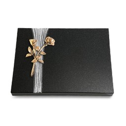 Grabtafel Indisch Black Strikt Rose 10 (Bronze)