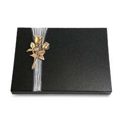 Grabtafel Indisch Black Strikt Rose 11 (Bronze)