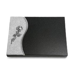 Grabtafel Indisch Black Wave Rose 7 (Alu)